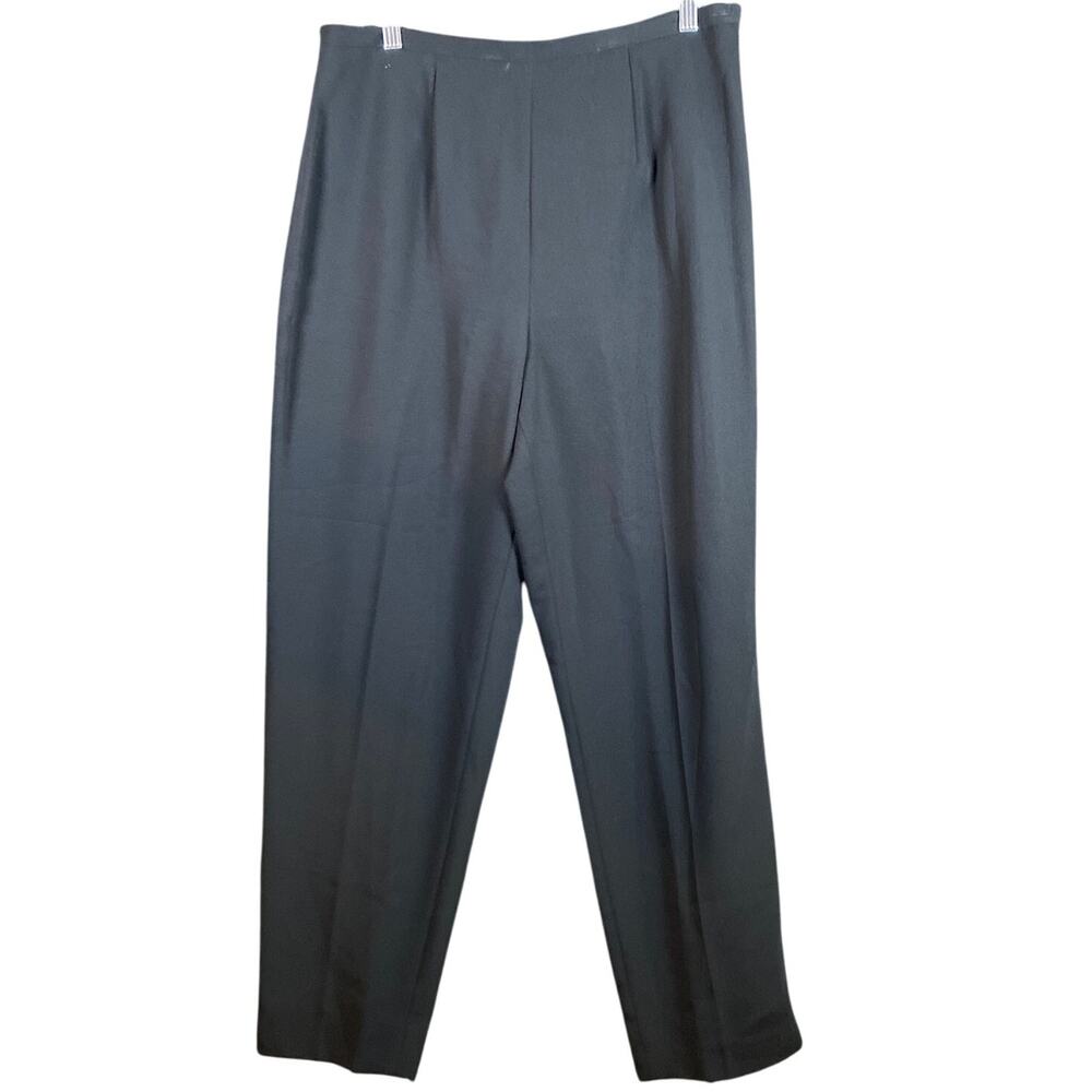 Ann Taylor Women Pants Black High Rise Pleated Front Side Button Zip Stretch 14